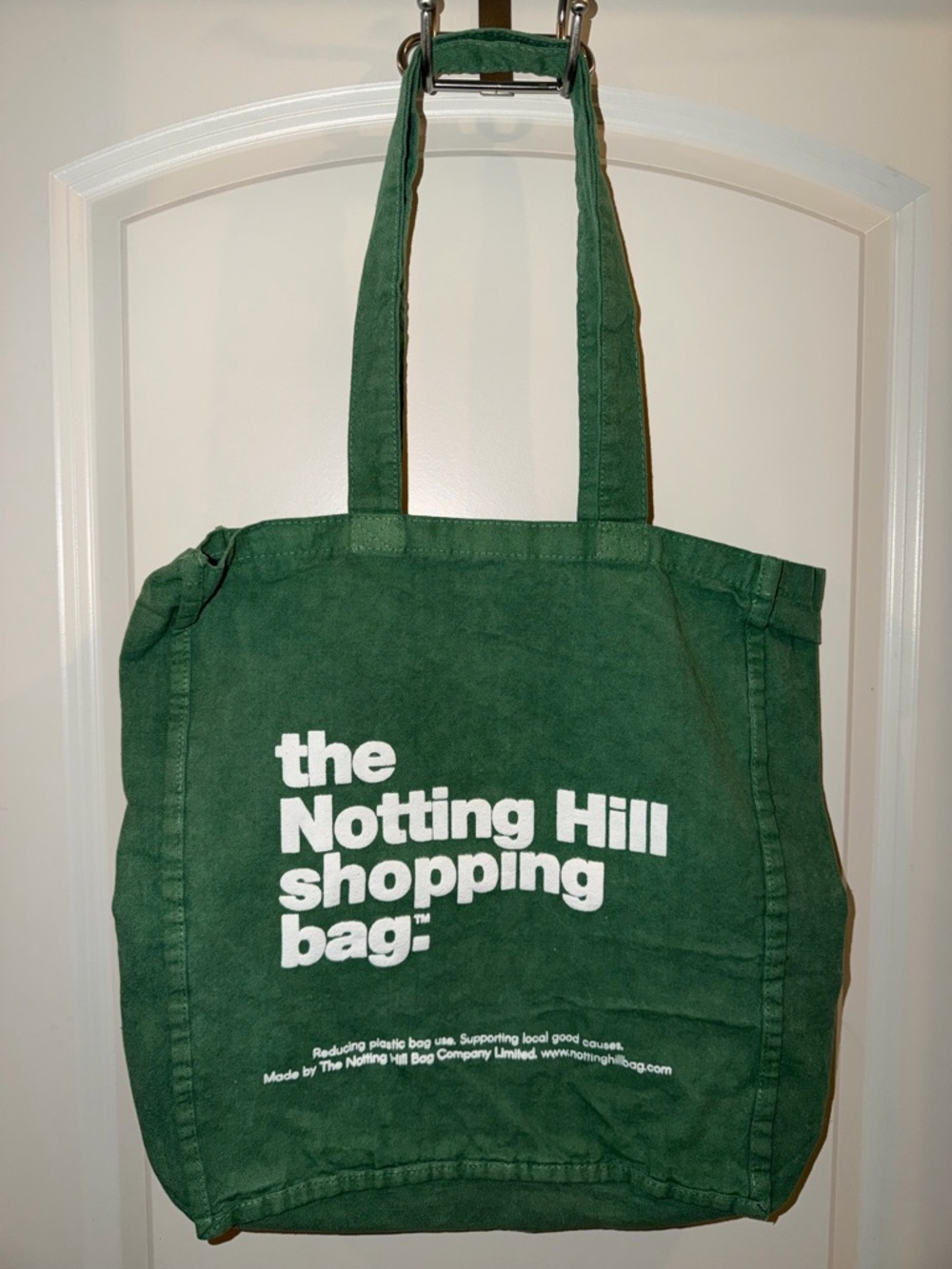 the Notting Hill shopping bag (London) - Forest Green Canvas Tote, Brand New